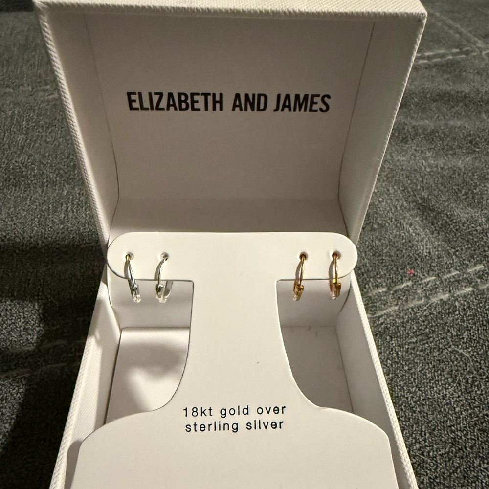 Elizabeth and James Gold and Silver Minimalist Earrings